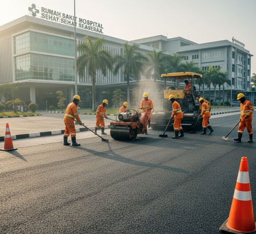 harga aspal majalengka parkiran motor