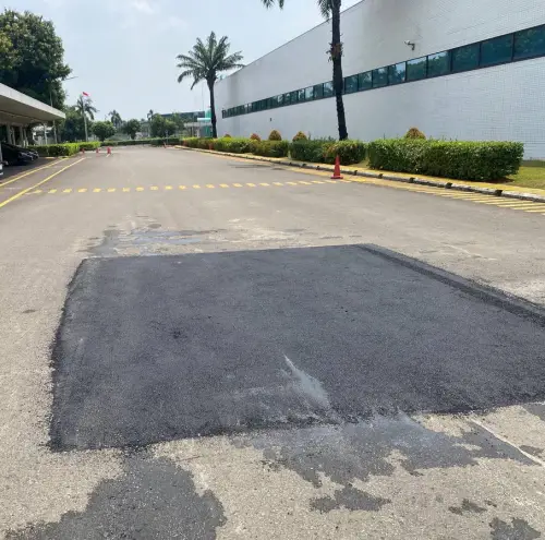 Permukaan aspal ATB setelah pemadatan
